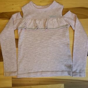 Dkny cold shoulder glittery top